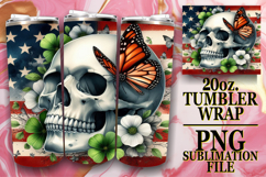 RADIANT SPIRITS 20oz TUMBLER WRAP, Skull USA Product Image 1