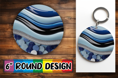 Unique Round Keychain Sublimation PNG, Pattern Product Image 1