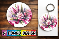 Cheerful Circle Car Coasters PNG, Flowers Product Image 1