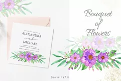 Flowers Bouquet ,Wildflowers Watercolor clipart Sublimation Product Image 2