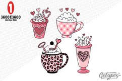 Valentine Coffee Sublimation Clipart - High Quality Design Product Image 1
