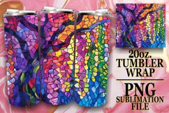 Vibrant 20oz Wrap Stained Glass Tree Tumbler Art Product Image 1
