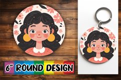 Elegant Portrait Round Design with Floral PNG Product Image 1