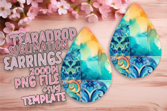 Sleek Teardrop Design for Sublimation , Watercolor Patter Product Image 1