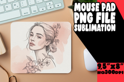 Radiant Mouse Pad Sublimation PNG, Beauty Woman Product Image 1