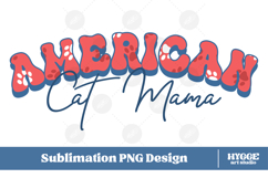 American Cat Mama Papa 4th of July USA Paw DTF PNG Bundle Product Image 2