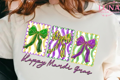 Happy Mardi Gras Png, Crawfish And Coquette Bow Carnival Png Product Image 3