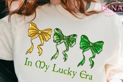In My Lucky Era Png, Glitter Shamrock Coquette Png, Patrick Product Image 5