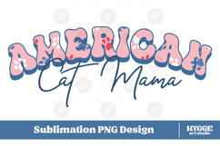 American Cat Mama Papa 4th of July USA Paw DTF PNG Bundle Product Image 2