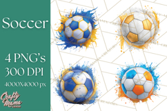 Soccer Clipart PNG with Team Color Paint Splash Design Product Image 1