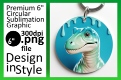 Lovely Round Design Car Coaster Artwork , Cute Dino Product Image 1