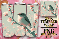 Refreshing days 20oz tumbler wrap, Birds Product Image 1