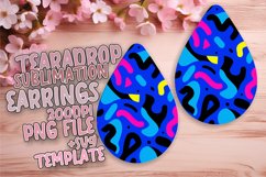 Neon Essence Teardrop Earring Sublimation Design Product Image 1