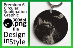 Playful Feline Design: Round &amp; Keychain Fun Product Image 1