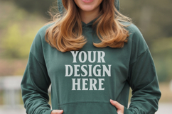 Forest Green Gildan 18500 Hoodie Sweatshirt Mockup, 185 mo Product Image 1