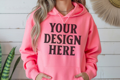 Heliconia Gildan 18500 Hoodie Mockup, G18000 Hoodie Product Image 1