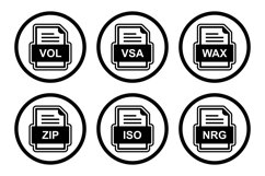 Set Of File Formats Icons Product Image 1