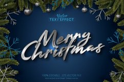 Merry christmas text, shiny silver color style text effect Product Image 1