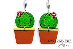 Cactus Engraved Earrings Digital Download Product Image 1