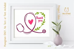 Floral Stethoscope SVG, Nurse Floral Monogram SVG Product Image 5
