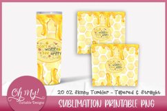 Don&#039;t Worry Bee Happy 20oz Skinny Tumbler Sublimation Product Image 1
