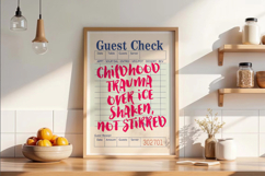 Funny Guest Check PNG Vintage Diner Style, Sublimation PNG. Product Image 2