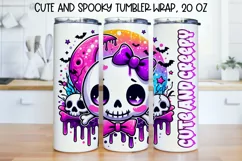 Cute and Spooky Halloween Tumbler wrap PNG, 20 oz. Product Image 1