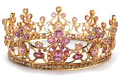 Gold Crown with Pink Diamonds Background Product Image 1