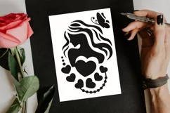 Papercut Fashion Lady with Hearts and Butterfly, Stencil Product Image 4