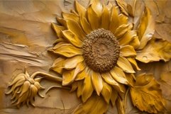 Textured sunflower basrelief wall art Product Image 1
