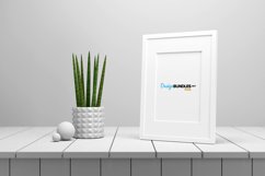 Frame mock up on wooden background. Product Image 1