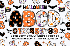 Halloween Alphabet png clipart, halloween letters doodle Product Image 1
