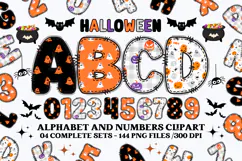 Halloween Alphabet png clipart, halloween letters doodle Product Image 1