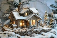 Enchanting miniature winter cottage scene Product Image 1