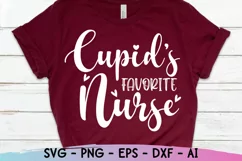 Cupid's Favorite Nurse, Valentine's Day SVG, Nurse Life SVG Product Image 1