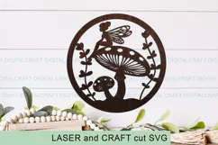Fairy round Sign SVG Laser Cut Template Wall/Door hanger Product Image 3