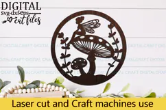 Fairy round Sign SVG Laser Cut Template Wall/Door hanger Product Image 4