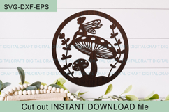Fairy round Sign SVG Laser Cut Template Wall/Door hanger Product Image 5
