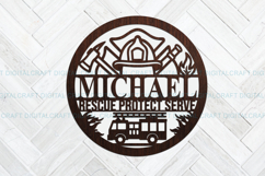 Fire fighter name round Sign SVG Laser Cut file Product Image 2