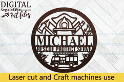 Fire fighter name round Sign SVG Laser Cut file Product Image 4