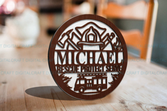 Fire fighter name round Sign SVG Laser Cut file Product Image 5