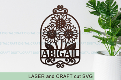 Sunflowers name round Sign SVG Laser Cut file Product Image 2
