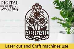 Sunflowers name round Sign SVG Laser Cut file Product Image 3
