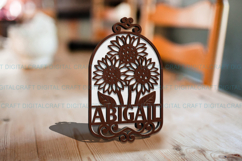 Sunflowers name round Sign SVG Laser Cut file Product Image 5