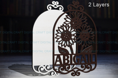 Sunflowers name round Sign SVG Laser Cut file Product Image 6