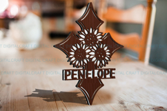 Cross Sunflowers name Sign SVG Laser Cut file Product Image 5