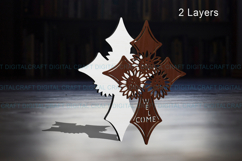 Sunflower Cross Welcome Sign SVG Laser Cut Template Digital Product Image 6