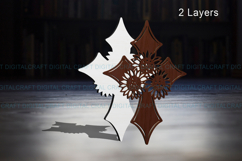 Sunflower Cross Sign SVG Laser Cut Template Digital Product Image 6