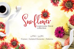 Sunflower Watercolor png Product Image 1