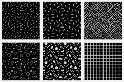 Dark trendy seamless vector patterns Product Image 12